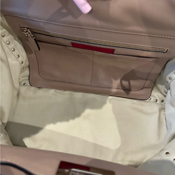 Valentino Garavani Beige Rockstud Tote - Picture 7 of 10